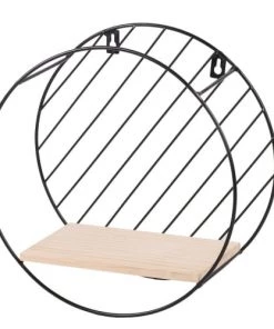 Fornord Étagères Étagère Murale Ronde Noir D29cm