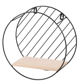 Fornord Étagères Étagère Murale Ronde Noir D29cm 4 Fornord Étagères Étagère Murale Ronde Noir D29cm – Image 4