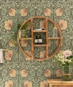 Casatera Étagères Etagère Murale Ronde Rotin Vintage Bois Clair -Vaisseliers Soldes Magasin etagere murale ronde rotin vintage bois clair 3