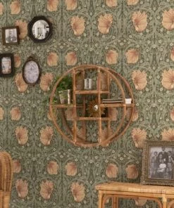 Casatera Étagères Etagère Murale Ronde Rotin Vintage Bois Clair -Vaisseliers Soldes Magasin etagere murale ronde rotin vintage bois clair 4