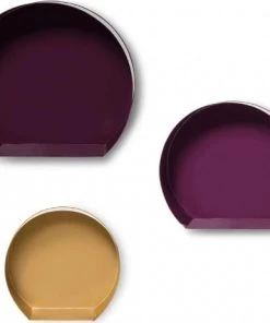 ReCollection Étagères Etagère Niche à Accrocher Violet Jaune Orangé (lot De 3)