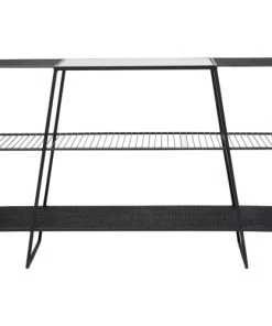 Kare Design Étagères Etagère Noire En Acier Et Verre