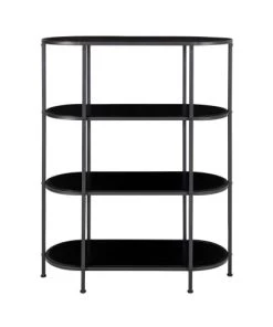 House Nordic Étagères Étagère Ovale En Bois Et Métal 85x111cm Noir