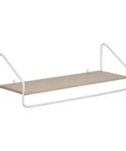 Mob In Étagères Etagère Penderie Murale Effet Bois Clair Et Métal Noir L90cm -Vaisseliers Soldes Magasin etagere penderie murale effet bois clair et metal blanc l90cm 6