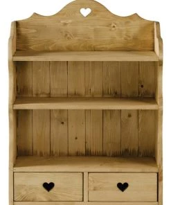 Grenier Alpin Étagères Etagère Pin Massif 2 Tiroirs Coeur -Vaisseliers Soldes Magasin etagere pin massif 2 tiroirs coeur 2