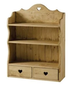 Grenier Alpin Étagères Etagère Pin Massif 2 Tiroirs Coeur