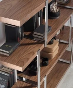 Angel Cerda Étagères Etagère Placage Noyer Et Acier Inoxydable Chromé -Vaisseliers Soldes Magasin etagere placage noyer et acier inoxydable chrome 2