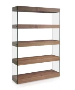 Angel Cerda Étagères Étagère Placage Noyer Et Latéraux En Verre Trempé