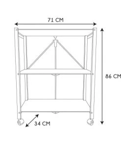 Toilinux Étagères Etagère Pliable 3 Niveaux En Fer Et Polypropylène Noir -Vaisseliers Soldes Magasin etagere pliable 3 niveaux en fer et polypropylene noir 4