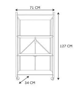 Toilinux Étagères Etagère Pliable 4 Niveaux En Fer Et Polypropylène Noir -Vaisseliers Soldes Magasin etagere pliable 4 niveaux en fer et polypropylene noir 3