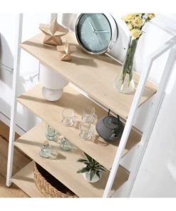 Casâme Étagères Étagère Pliable 4 Niveaux Style Industriel - Blanc -Vaisseliers Soldes Magasin etagere pliable 4 niveaux style industriel blanc 2