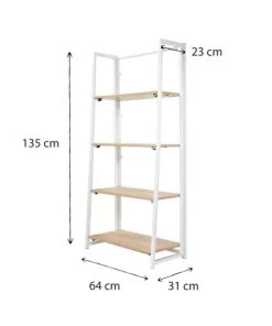 Casâme Étagères Étagère Pliable 4 Niveaux Style Industriel - Blanc -Vaisseliers Soldes Magasin etagere pliable 4 niveaux style industriel blanc 3