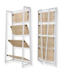 Casâme Étagères Étagère Pliable 4 Niveaux Style Industriel - Blanc -Vaisseliers Soldes Magasin etagere pliable 4 niveaux style industriel blanc 4