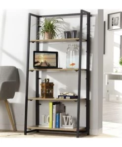 Casâme Étagères Étagère Pliable 4 Niveaux Style Industriel - Noir -Vaisseliers Soldes Magasin etagere pliable 4 niveaux style industriel noir 1