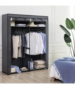 Vaisseliers Soldes Magasin -Vaisseliers Soldes Magasin etagere pliable noire pour dressing avec housse de protection 1