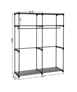 Calicosy Étagères Etagère Pliable Noire Pour Dressing Avec Housse De Protection -Vaisseliers Soldes Magasin etagere pliable noire pour dressing avec housse de protection 4