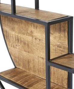 Maisons Du Monde Étagères Etagère Ronde En Métal Noir Et Manguier -Vaisseliers Soldes Magasin etagere ronde en metal noir et manguier 1000 3 31 200603 3