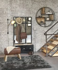 Maisons Du Monde Étagères Etagère Ronde En Métal Noir Et Manguier -Vaisseliers Soldes Magasin etagere ronde en metal noir et manguier 1000 3 31 200603 4