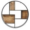 Maisons Du Monde Étagères Etagère Ronde En Métal Noir Et Manguier