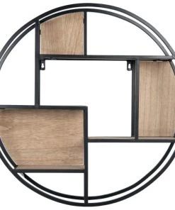 Maisons Du Monde Étagères Etagère Ronde En Métal Noir Et Marron
