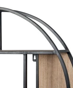 Maisons Du Monde Étagères Etagère Ronde En Métal Noir Et Marron -Vaisseliers Soldes Magasin etagere ronde en metal noir et marron 1000 2 14 215018 3