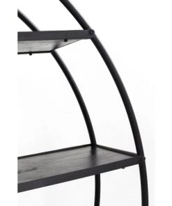 Kare Design Étagères Etagère Ronde Noire En Acier Et Acacia Massif Noir -Vaisseliers Soldes Magasin etagere ronde noire en acier et acacia massif noir 2