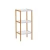 Wadiga Étagères Étagère Salle De Bain Bambou Blanc 3 étages - 34x33x80cm