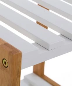 Wadiga Étagères Étagère Salle De Bain Bambou Blanc 3 étages - 34x33x80cm -Vaisseliers Soldes Magasin etagere salle de bain bambou blanc 3 etages 34x33x80cm 2