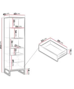Best Mobilier Étagères Etagère Style Industriel 60 Cm Bois / Gris -Vaisseliers Soldes Magasin etagere style industriel 60 cm bois gris 2