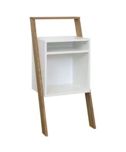 Tenzo Étagères Étagère Sur Pied En Bois H96cm Blanc -Vaisseliers Soldes Magasin etagere sur pied en bois h96cm blanc 3