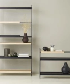 WOUD Étagères Etagère Tray Bois Noir 100x81x40 Cm -Vaisseliers Soldes Magasin etagere tray bois noir 100x81x40 cm 12