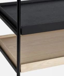 WOUD Étagères Etagère Tray Bois Noir 100x81x40 Cm -Vaisseliers Soldes Magasin etagere tray bois noir 100x81x40 cm 2