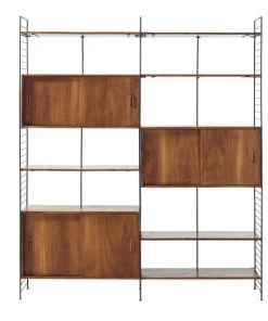 Maisons Du Monde Étagères Étagère Vintage 6 Portes En Métal Noir Et Acacia Massif