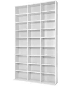 Tectake Étagères De Rangement Ajustables Effet Bois Blanc