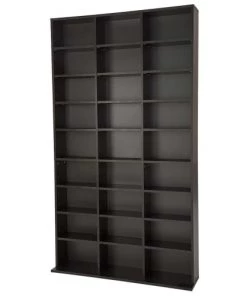 Tectake Étagères De Rangement Ajustables Effet Bois Noir