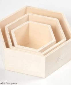 Youdoit Étagères En Bois Hexagonales 15/19/24cm - Lot De 3 -Vaisseliers Soldes Magasin etageres en bois hexagonales 15 19 24cm lot de 3 2