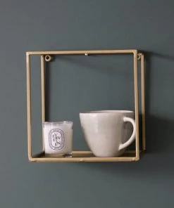 Decoclico Factory Étagères Etagères Murales En Métal Filaire Or -Vaisseliers Soldes Magasin etageres murales en metal filaire or 2