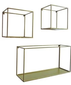 Decoclico Factory Étagères Etagères Murales En Métal Filaire Or