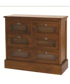 MACABANE Vaisseliers Grainetier 6 Tiroirs En Mindi -Vaisseliers Soldes Magasin grainetier 6 tiroirs en mindi 2