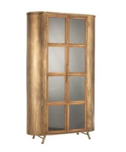 Meubles & Design Vitrines Grand Buffet Vitré En Métal Doré
