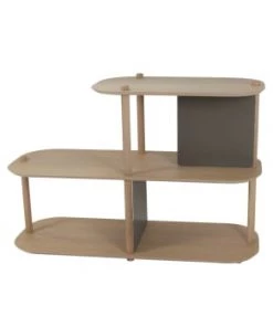 DIZY Design Étagères Grande étagère 2 Niveaux Et Demi En Chêne Et Métal Laiton -Vaisseliers Soldes Magasin grande etagere 2 niveaux et demi en chene et metal vernis brut 8