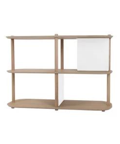 DIZY Design Étagères Grande étagère 3 Niveaux En Chêne Et Métal Blanc