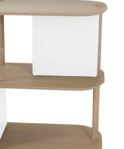 DIZY Design Étagères Grande étagère 3 Niveaux En Chêne Et Métal Blanc -Vaisseliers Soldes Magasin grande etagere 3 niveaux en chene et metal blanc 3