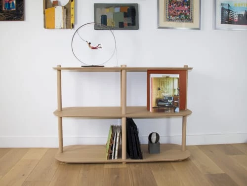 DIZY Design Étagères Grande étagère 3 Niveaux En Chêne Et Métal Terracotta 2 DIZY Design Étagères Grande étagère 3 Niveaux En Chêne Et Métal Terracotta – Image 2