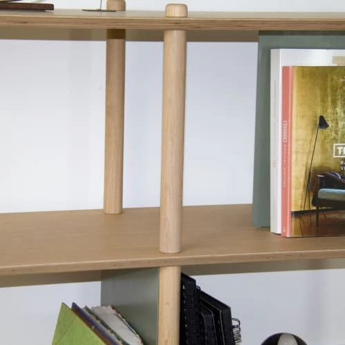 DIZY Design Étagères Grande étagère 3 Niveaux En Chêne Et Métal Terracotta 3 DIZY Design Étagères Grande étagère 3 Niveaux En Chêne Et Métal Terracotta – Image 3