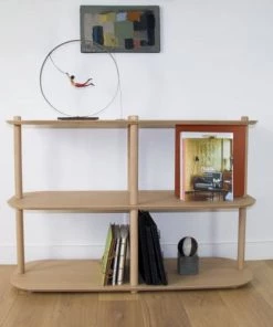 DIZY Design Étagères Grande étagère 3 Niveaux En Chêne Et Métal Terracotta