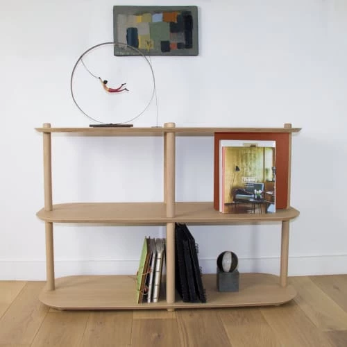 DIZY Design Étagères Grande étagère 3 Niveaux En Chêne Et Métal Terracotta 1 DIZY Design Étagères Grande étagère 3 Niveaux En Chêne Et Métal Terracotta