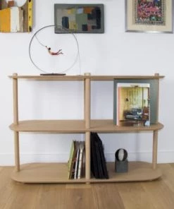 DIZY Design Étagères Grande étagère 3 Niveaux En Chêne Et Métal Vert -Vaisseliers Soldes Magasin grande etagere 3 niveaux en chene et metal vert 2