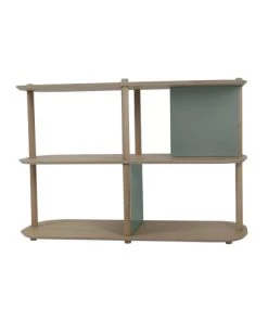 DIZY Design Étagères Grande étagère 3 Niveaux En Chêne Et Métal Vert