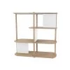 DIZY Design Étagères Grande étagère 4 Niveaux En Chêne Et Métal Blanc